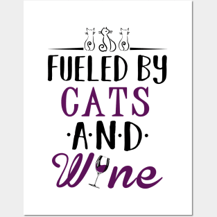 Fueled by Cats and Wine Posters and Art